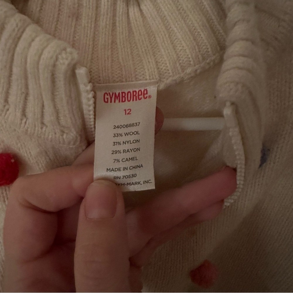 Gymboree size 12 pom pom sweater - Picture 3 of 4